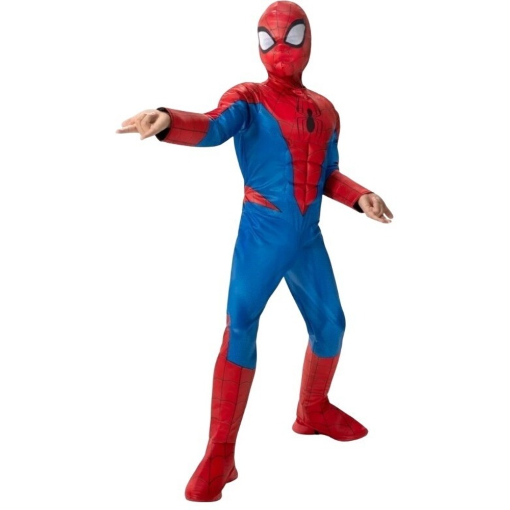 Marvel Spiderman Child Costume Spandex Zentai Suit Mask Large 10-12 Jazwares NEW